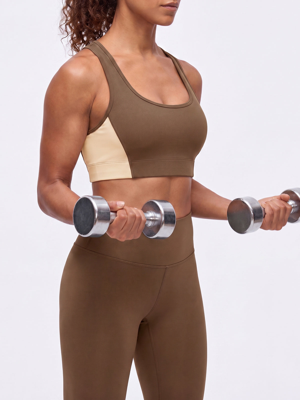 Aoysky Womens Brown Racerback Sports Bra