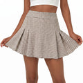 Aoysky Womens Brown Plaid Tennis Skort