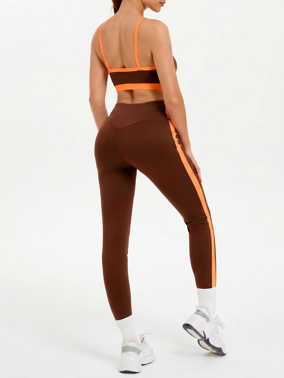 Aoysky Womens Brown 2 Piece Workout Set