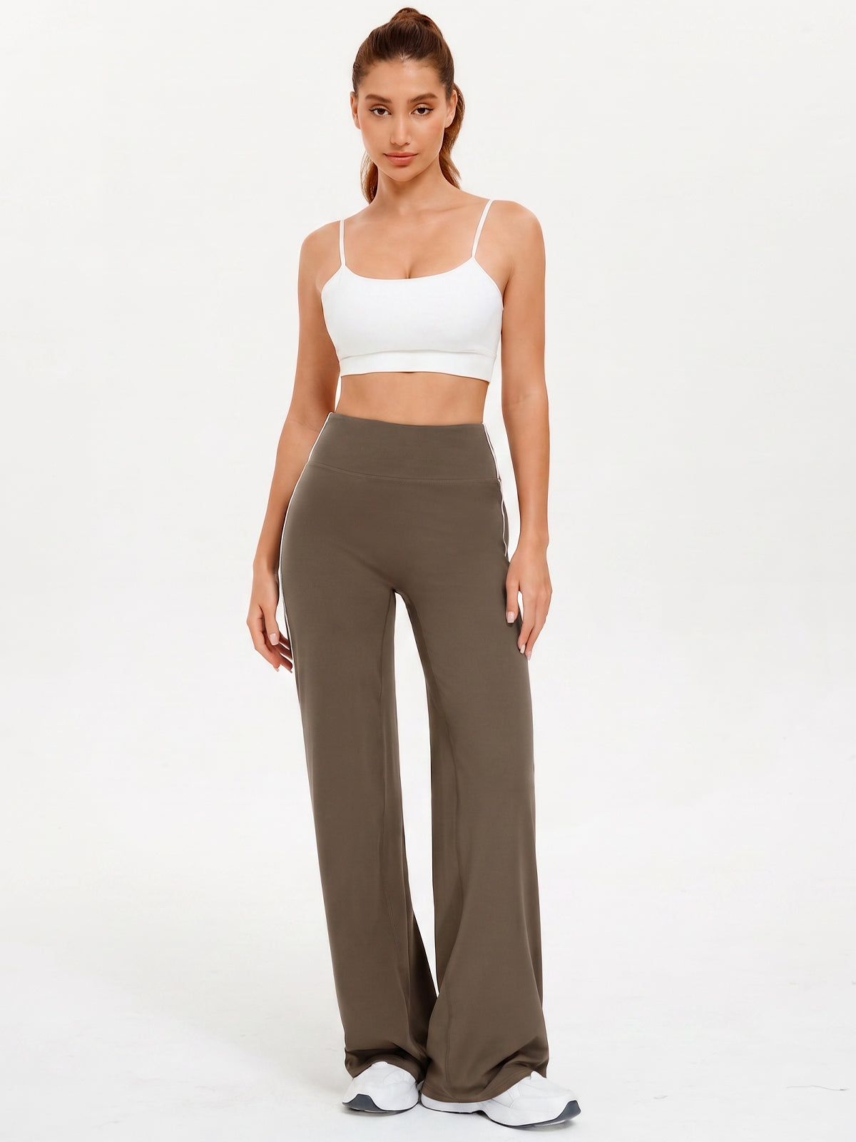 Aoysky Womens Brown Wide Leg Yoga Pants