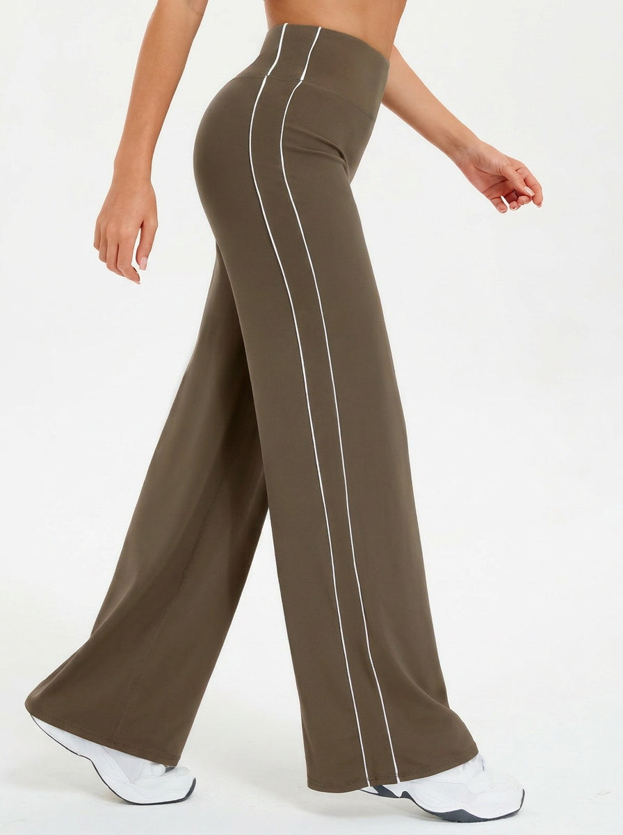 Aoysky Womens Brown Wide Leg Yoga Pants