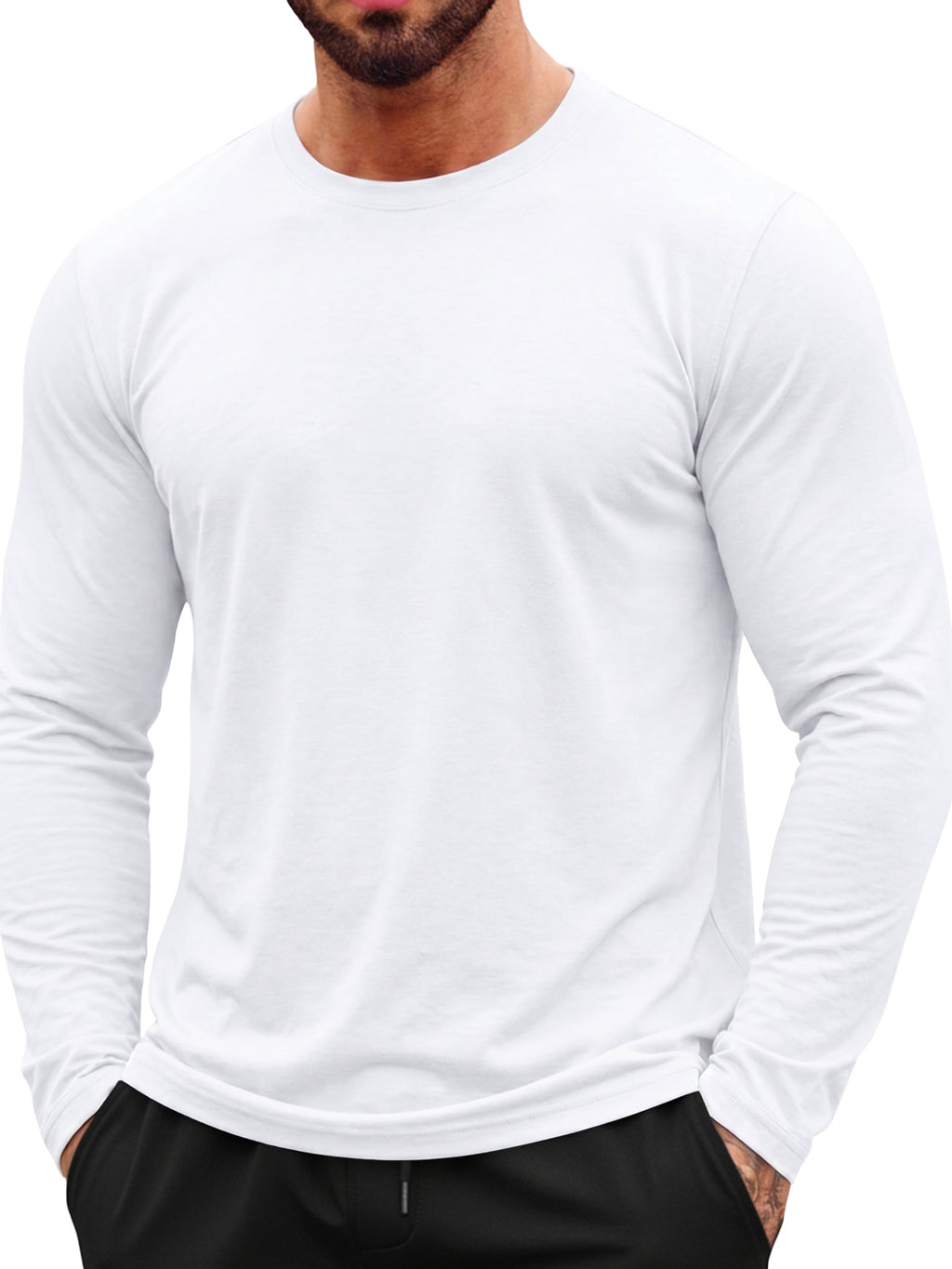 Aoysky Mens White Workout Shirt