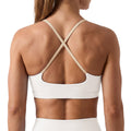 Aoysky Womens White Scoop Sports Bra