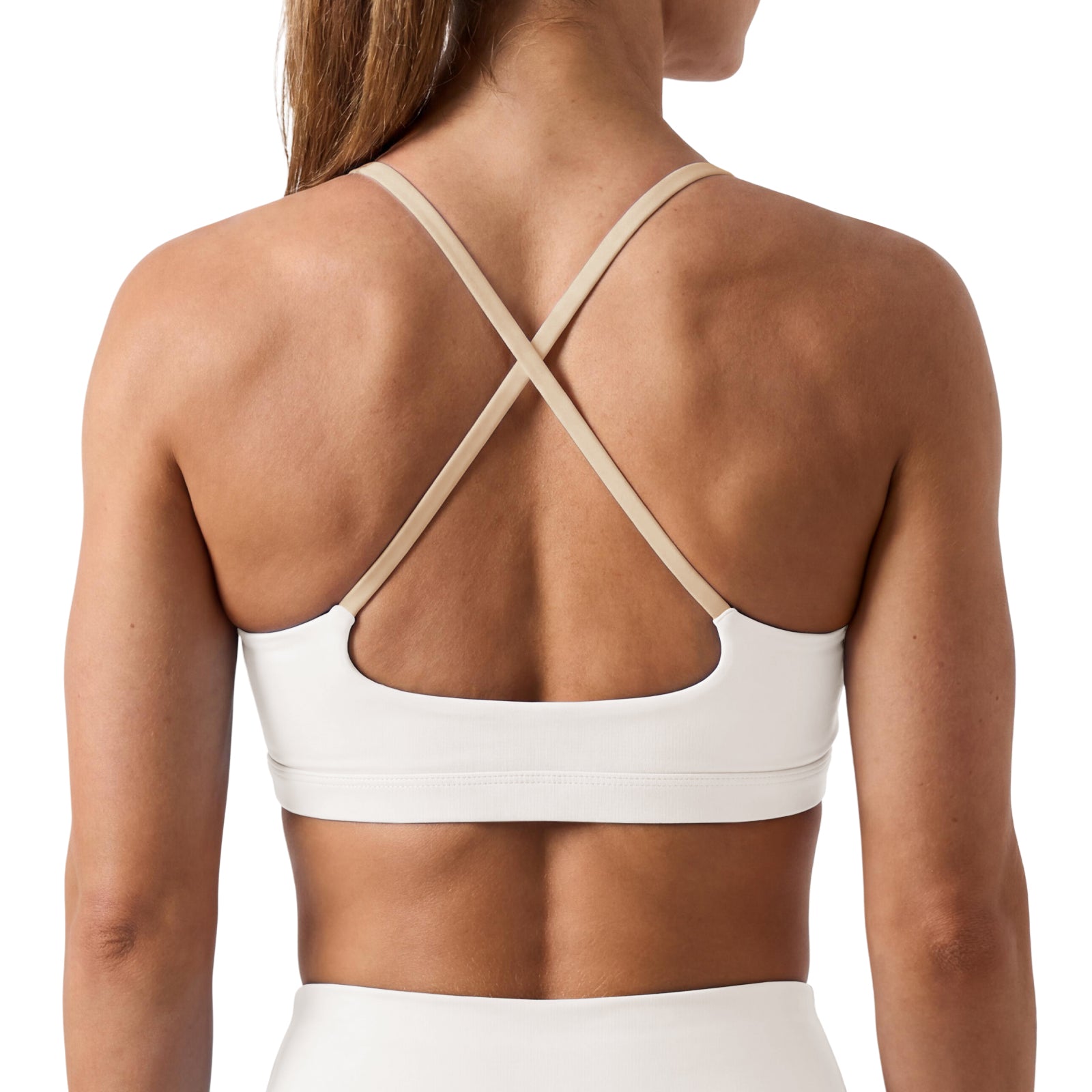 Aoysky Womens White Scoop Sports Bra