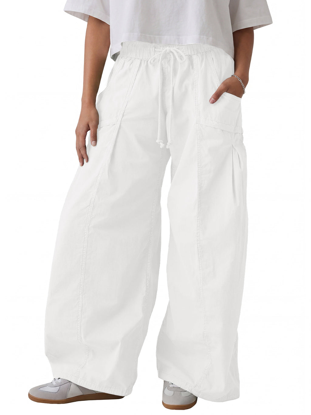 Aoysky Womens White Cargo Pants