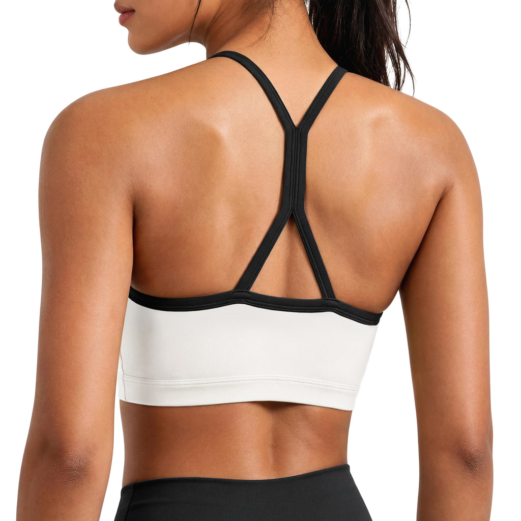 Aoysky Womens White Racerback Sports Bra