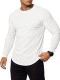 Aoysky Mens White Ribbed Workout Shirt