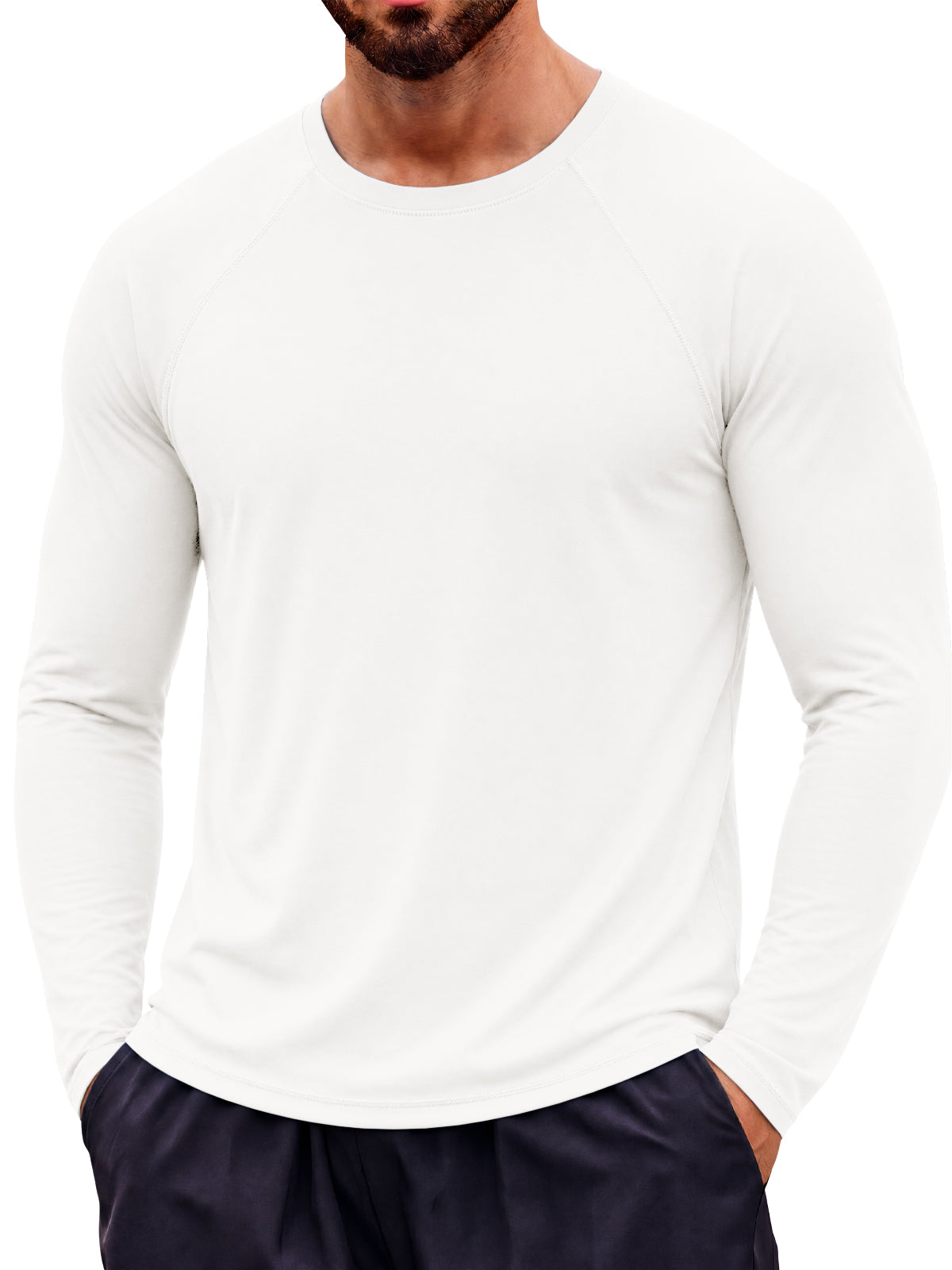 Aoysky Mens White UV Athletic Shirt