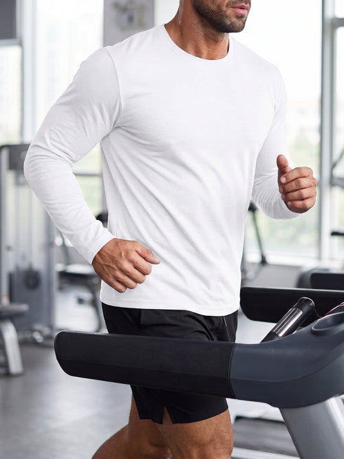 Aoysky Mens White Workout Shirt