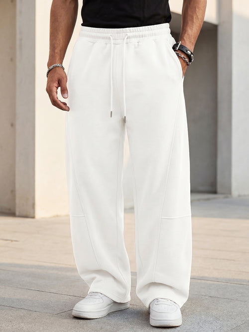 Aoysky Mens White Baggy Sweatpants