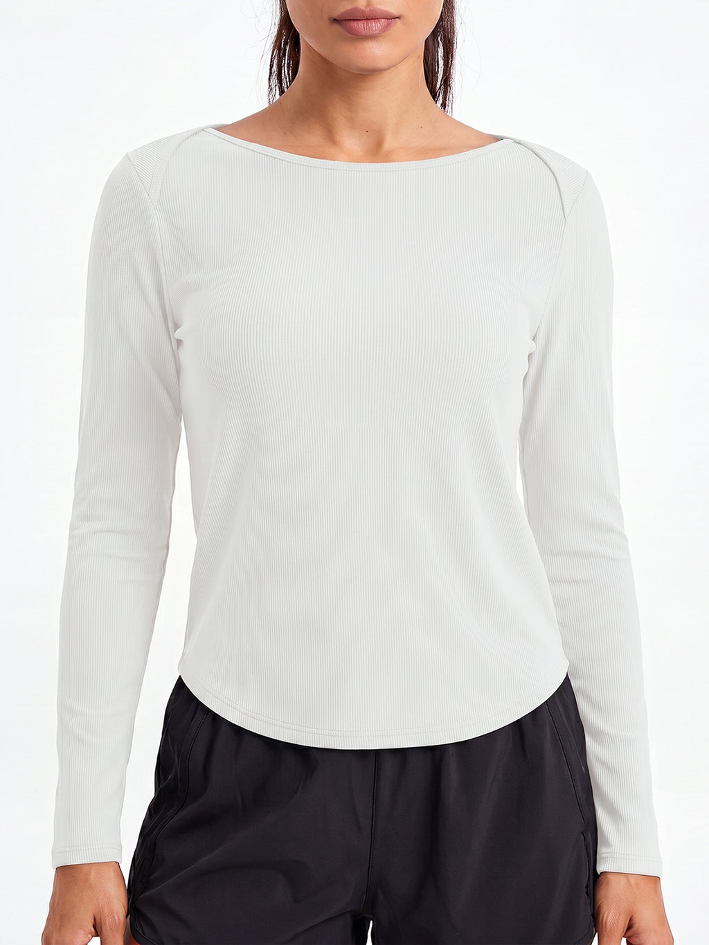 Aoysky Womens White Open Back Top
