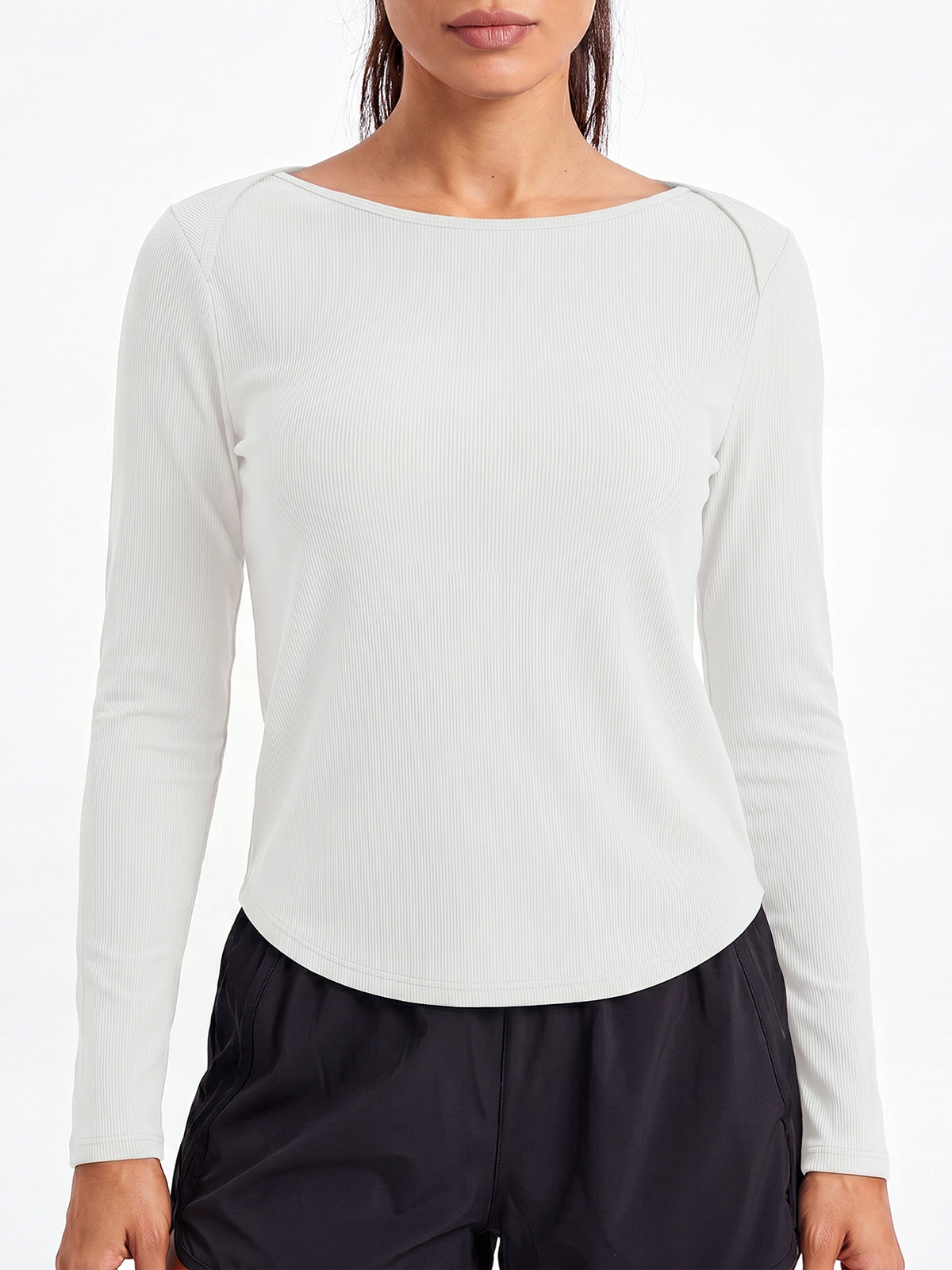 Aoysky Womens White Open Back Top