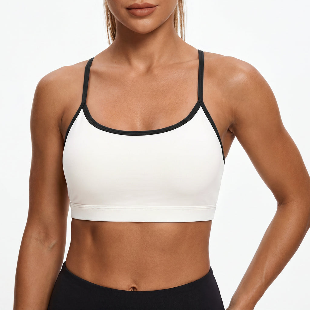 Aoysky Womens White Racerback Sports Bra