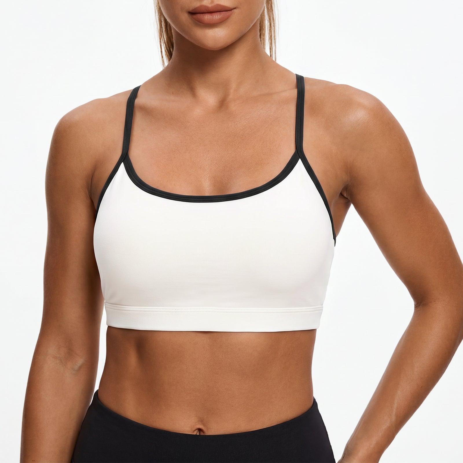 Aoysky Womens White Racerback Sports Bra