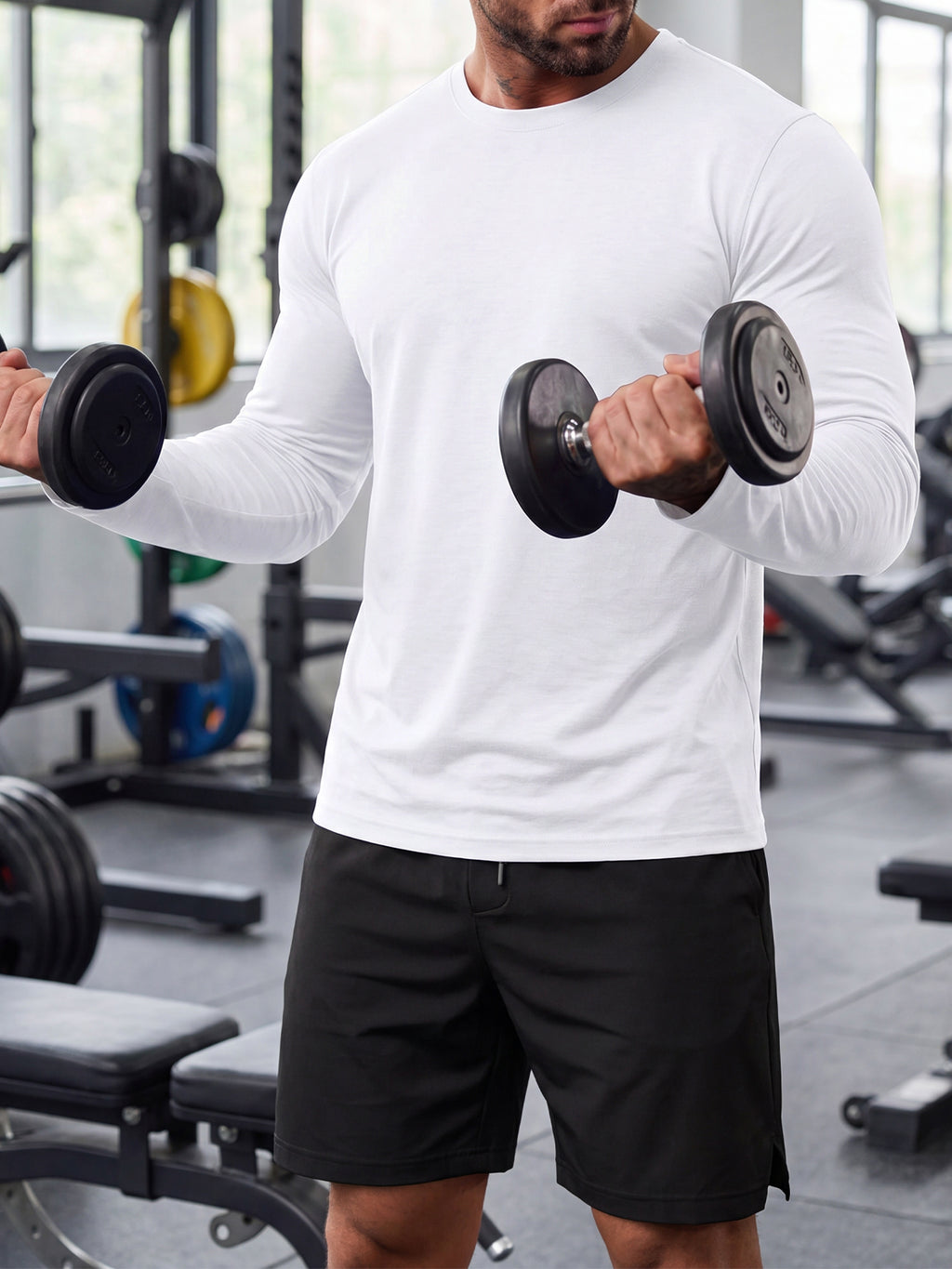 Aoysky Mens White Workout Shirt