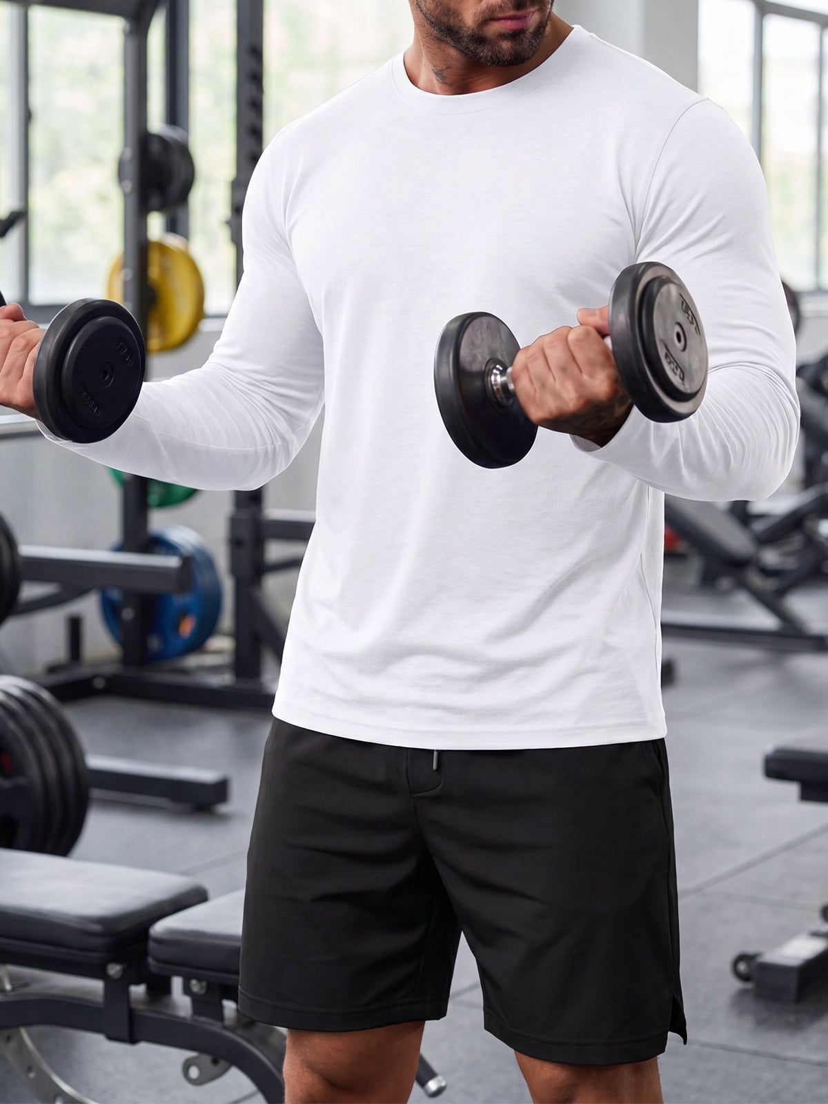 Aoysky Mens White Workout Shirt