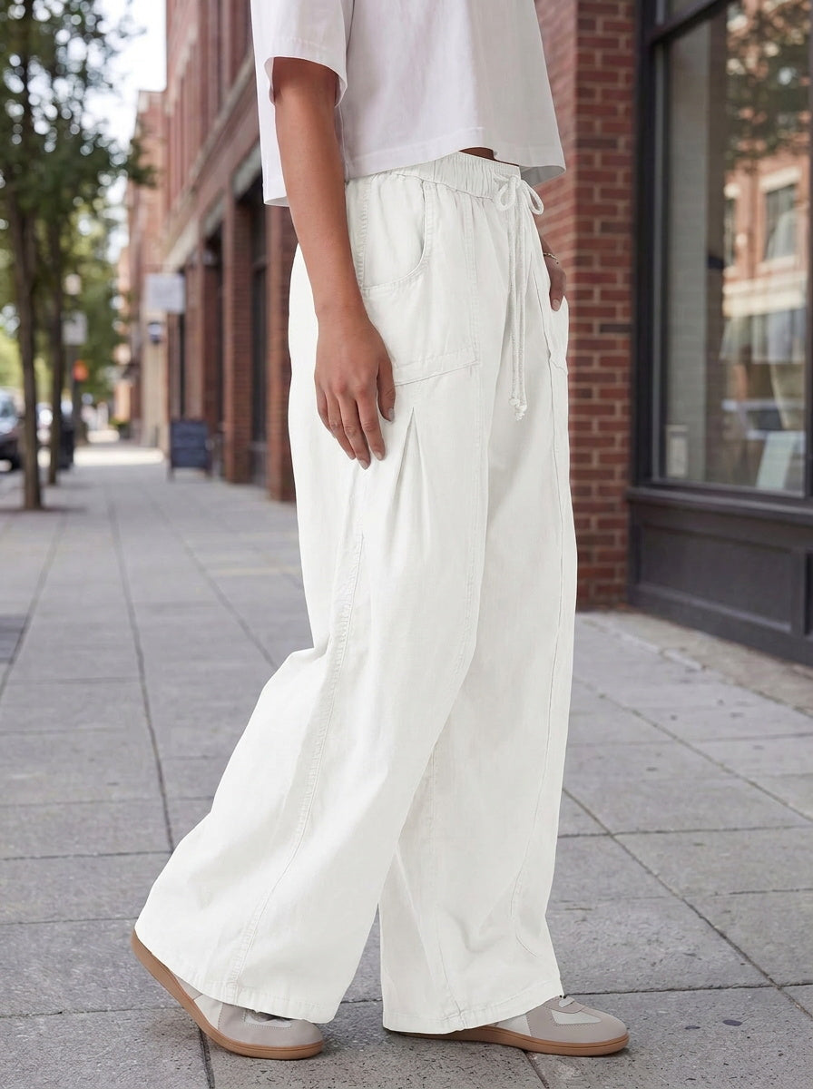 Aoysky Womens White Cargo Pants