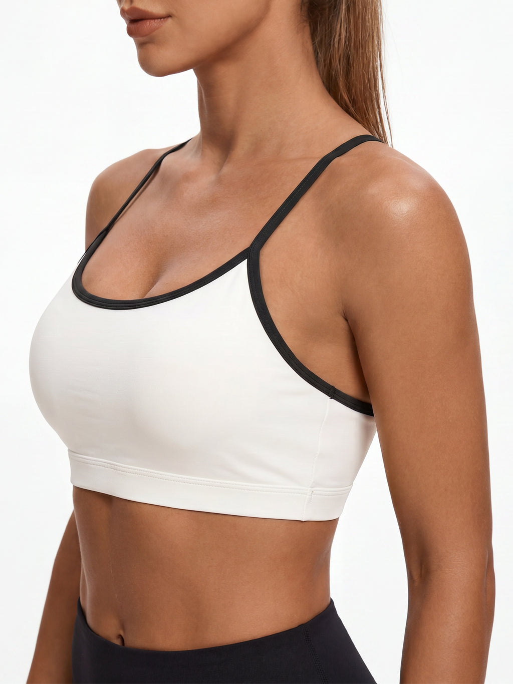 Aoysky Womens White Racerback Sports Bra