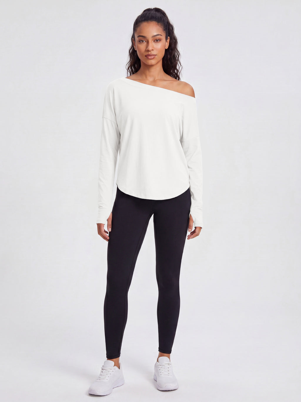 Aoysky Womens White Off Shoulder Top