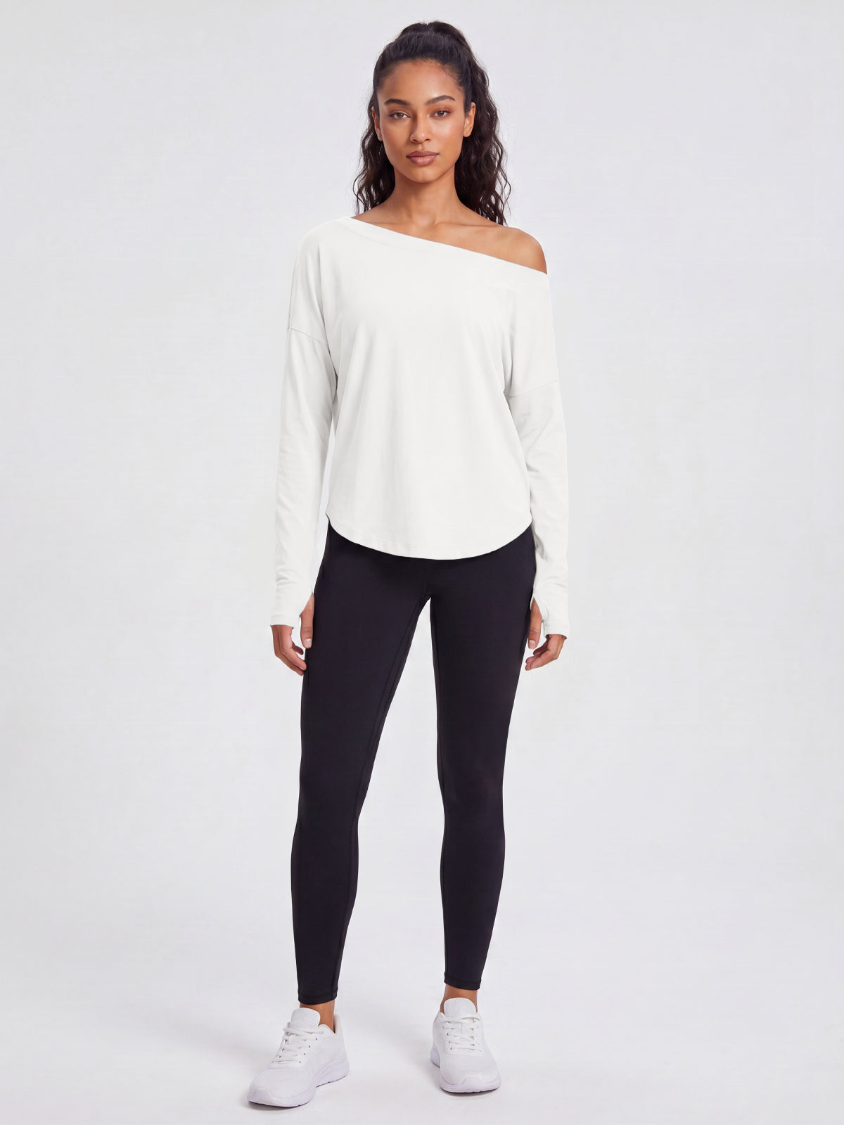 Aoysky Womens White Off Shoulder Top