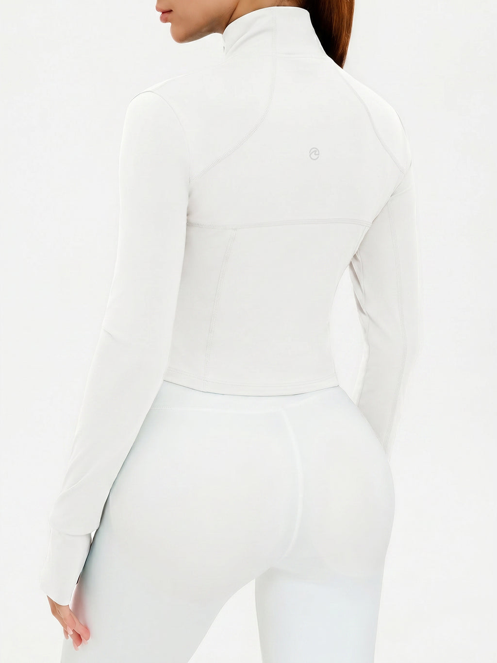 Aoysky Womens White Cropped Workout Jacket