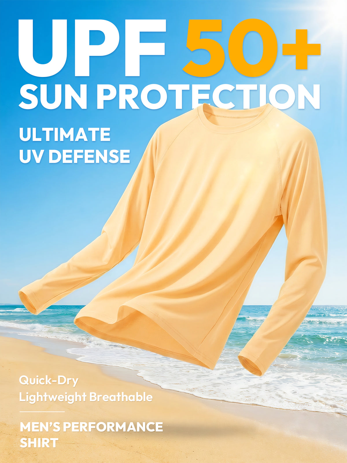 Aoysky Mens Orange UV Athletic Shirt