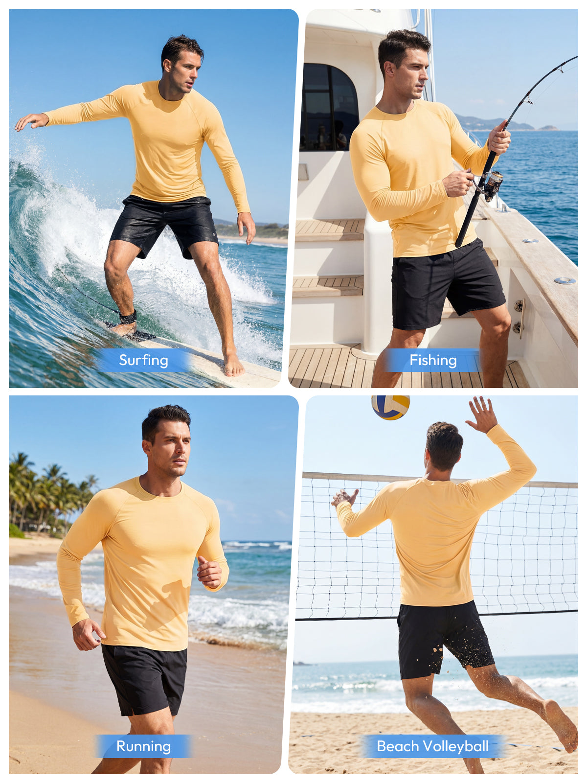 Aoysky Mens Orange UV Athletic Shirt