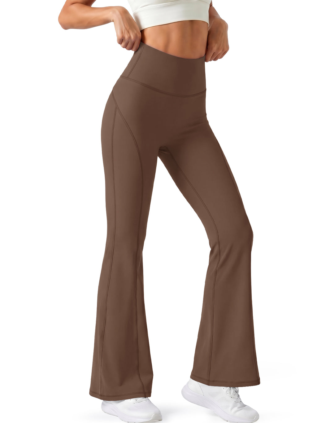 Aoysky Womens Brown Flare Yoga Pants