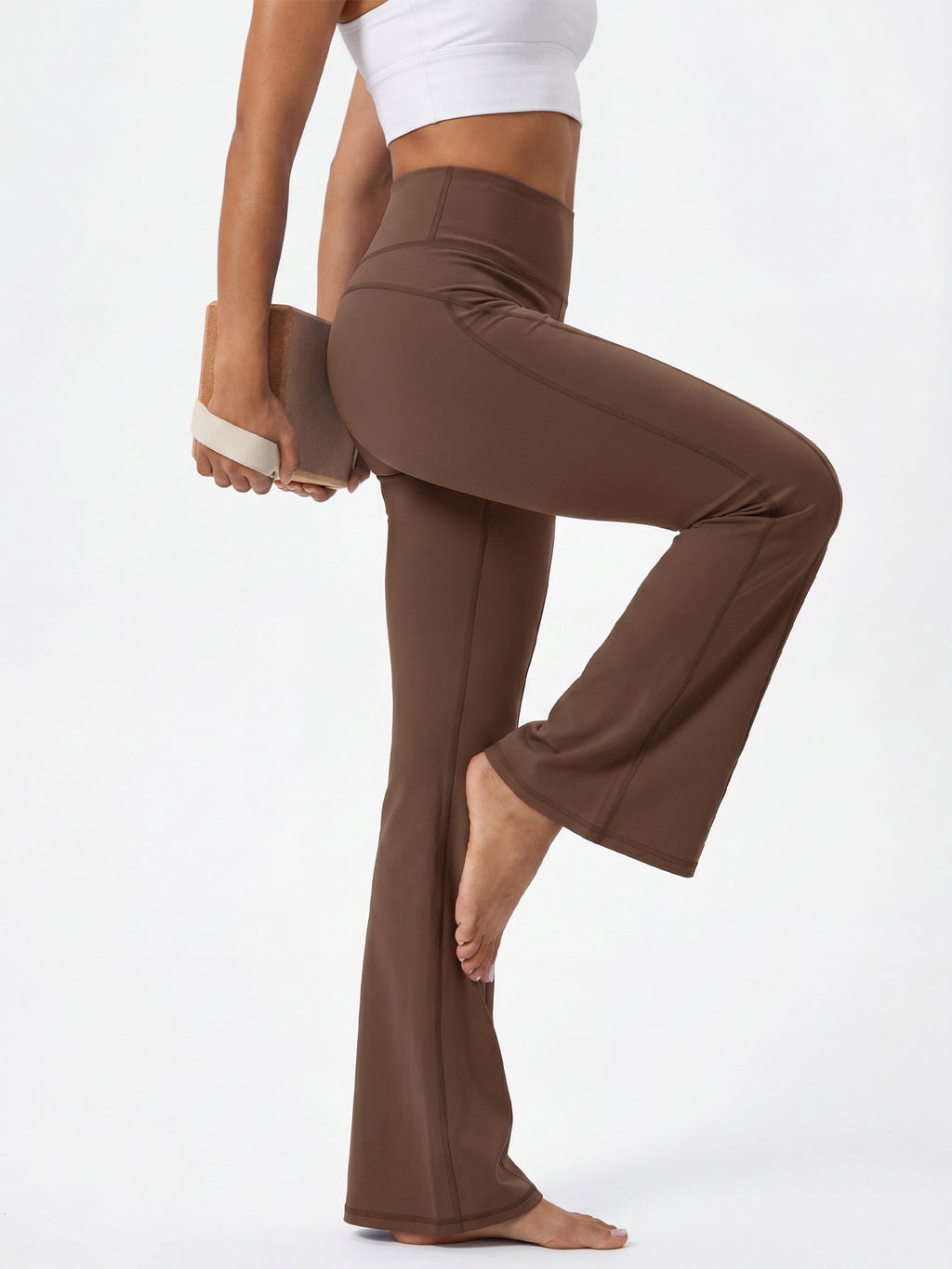 Aoysky Womens Brown Flare Yoga Pants