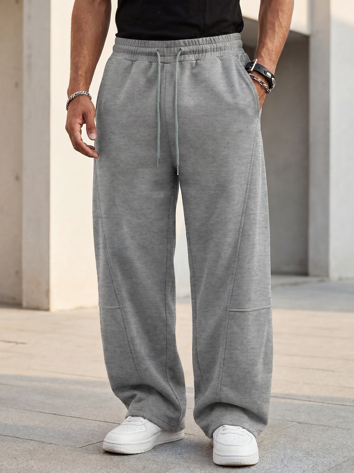 Aoysky Mens Dark Grey Baggy Sweatpants