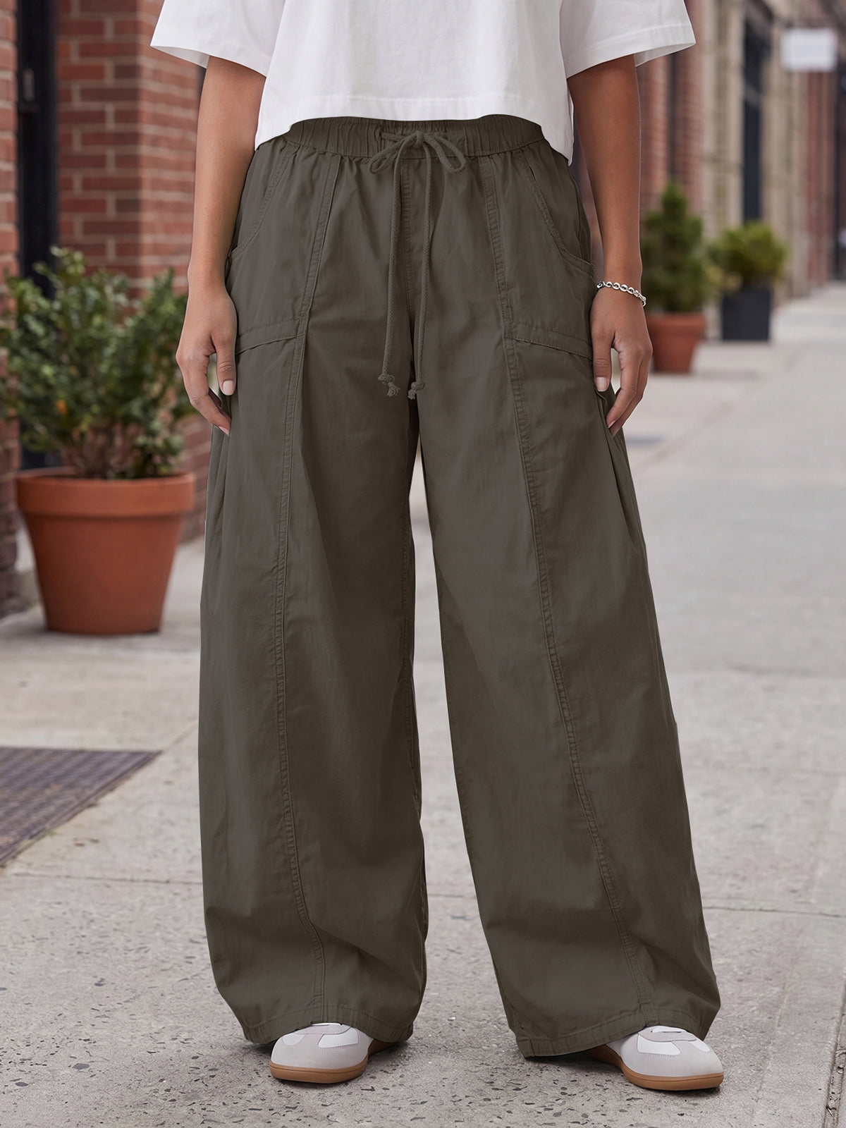 Aoysky Womens Dark Grey Cargo Pants
