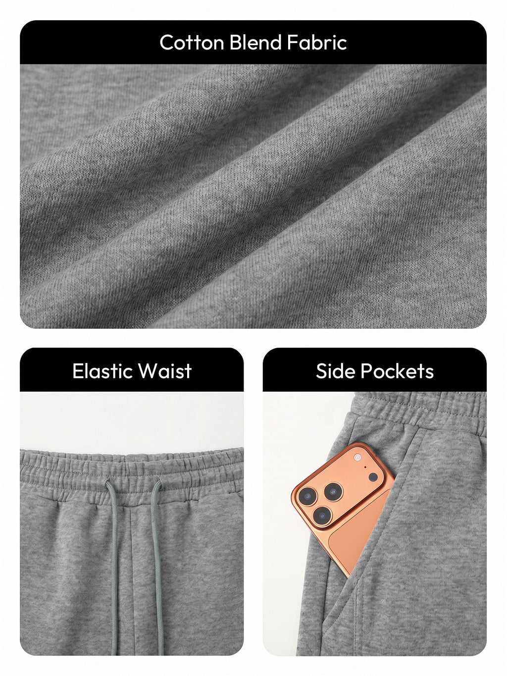 Aoysky Mens Dark Grey Baggy Sweatpants