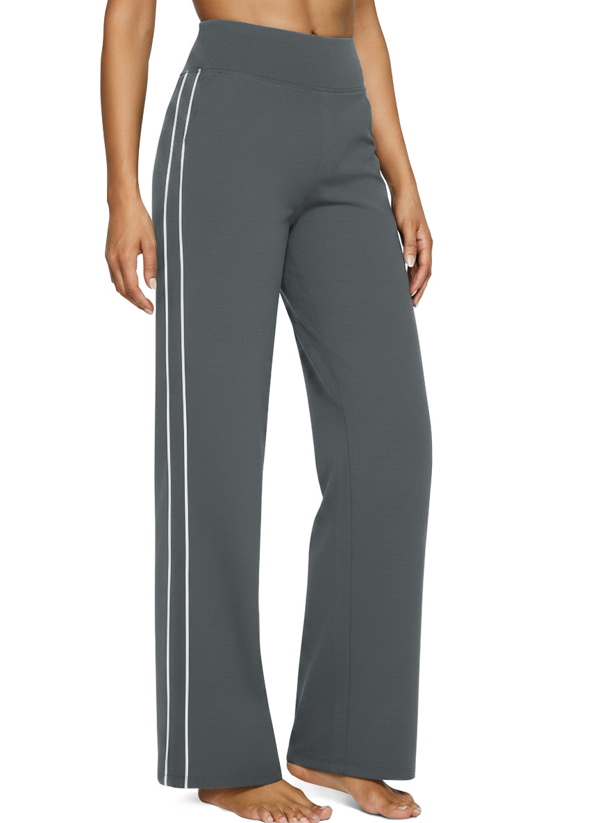 Aoysky Womens Dark Grey Wide Leg Yoga Pants
