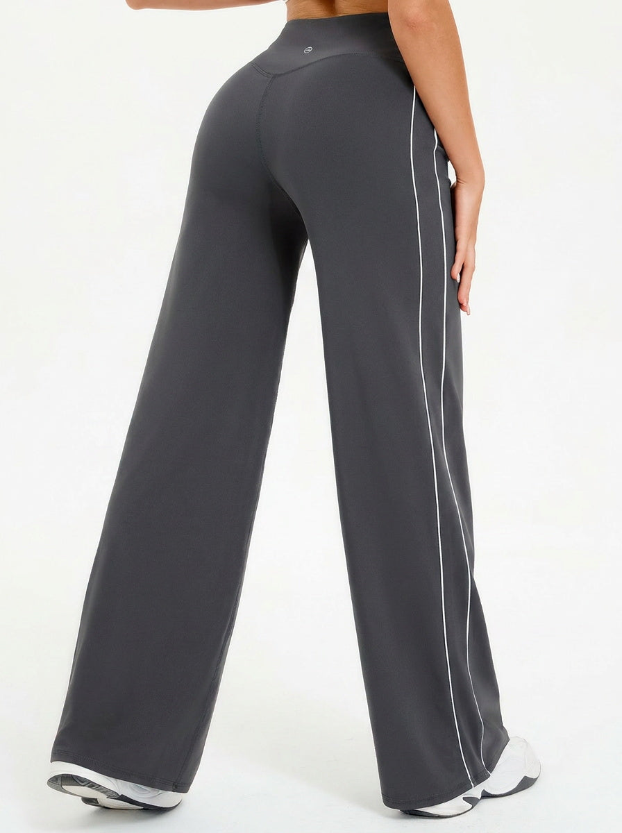 Aoysky Womens Dark Grey Wide Leg Yoga Pants
