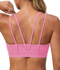 Aoysky Womens Pink Strappy Padded Sports Bra