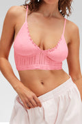 Aoysky Womens Pink Wireless Triangle Bralette