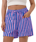 Aoysky Womens Pink Striped Lounge Shorts