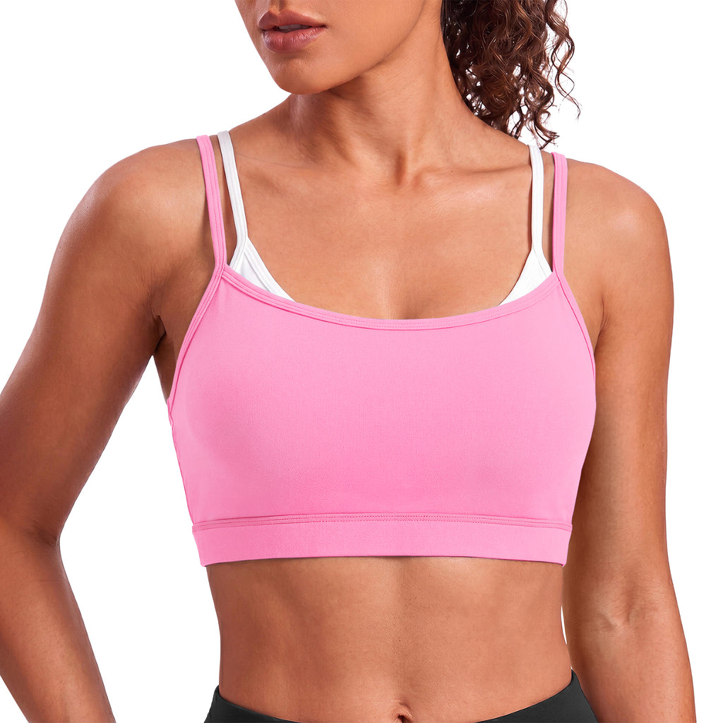 Aoysky Womens Pink Strappy Sports Bra