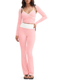Aoysky Womens Pink 3 Piece Workout Set