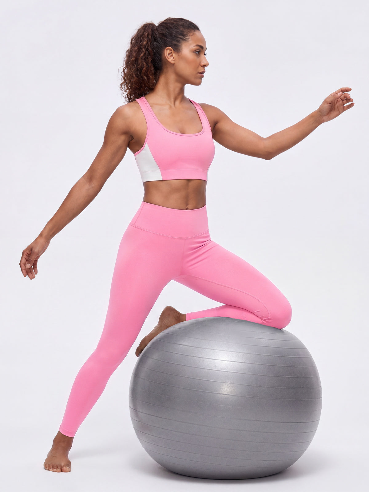 Aoysky Womens Pink Racerback Sports Bra