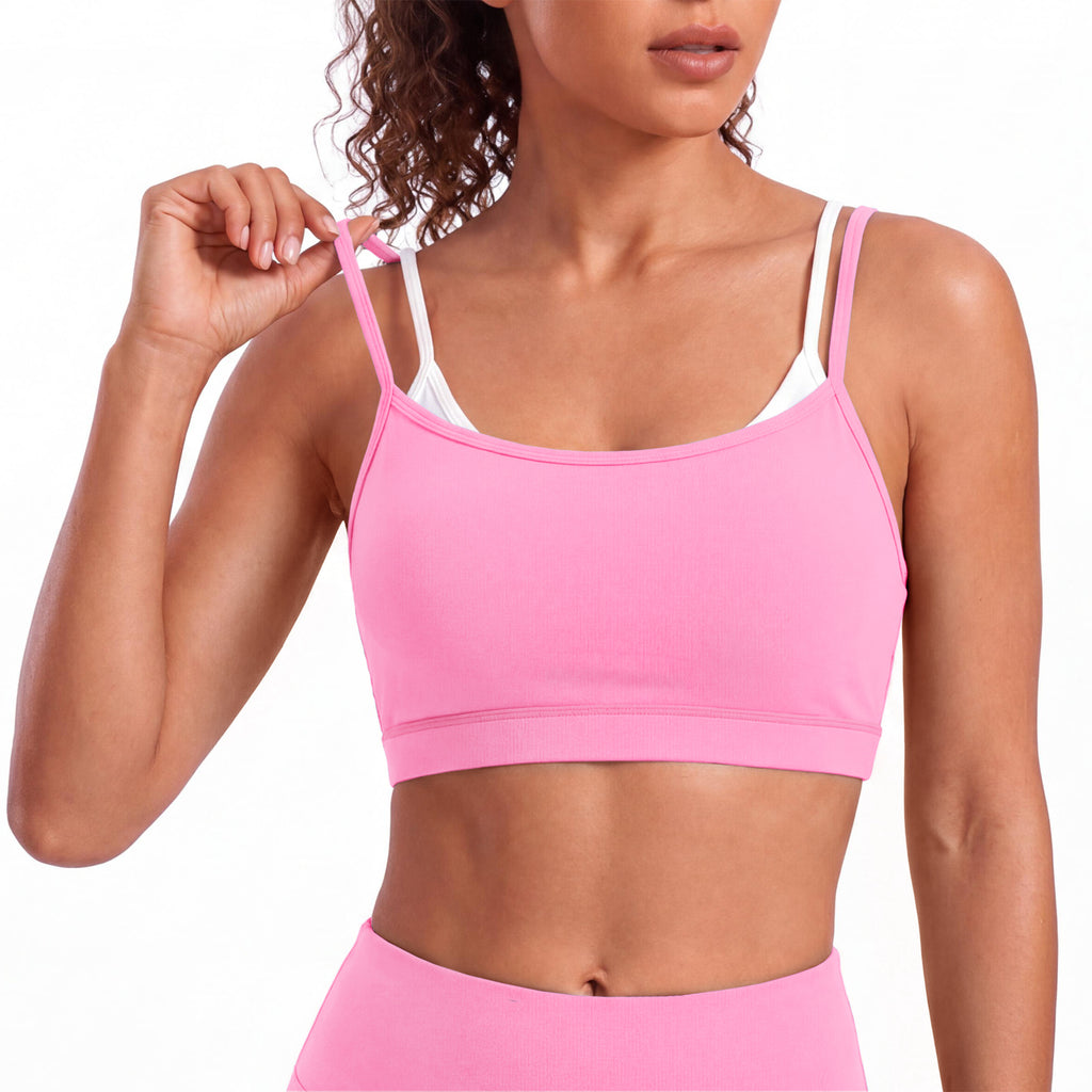Aoysky Womens Pink Strappy Sports Bra