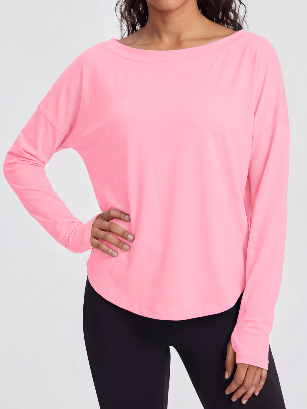 Aoysky Womens Pink Off Shoulder Top