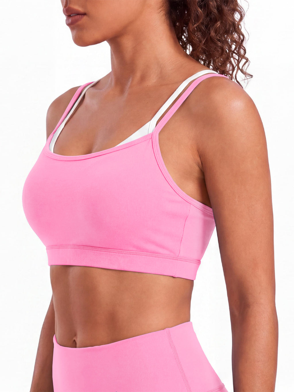 Aoysky Womens Pink Strappy Sports Bra