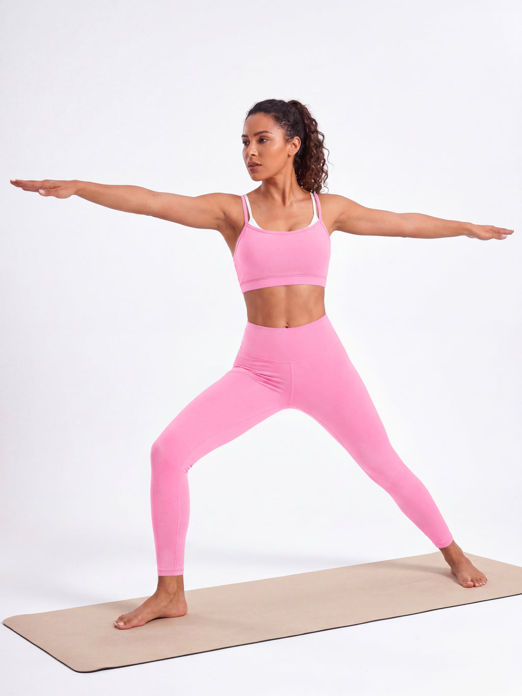 Aoysky Womens Pink Strappy Sports Bra