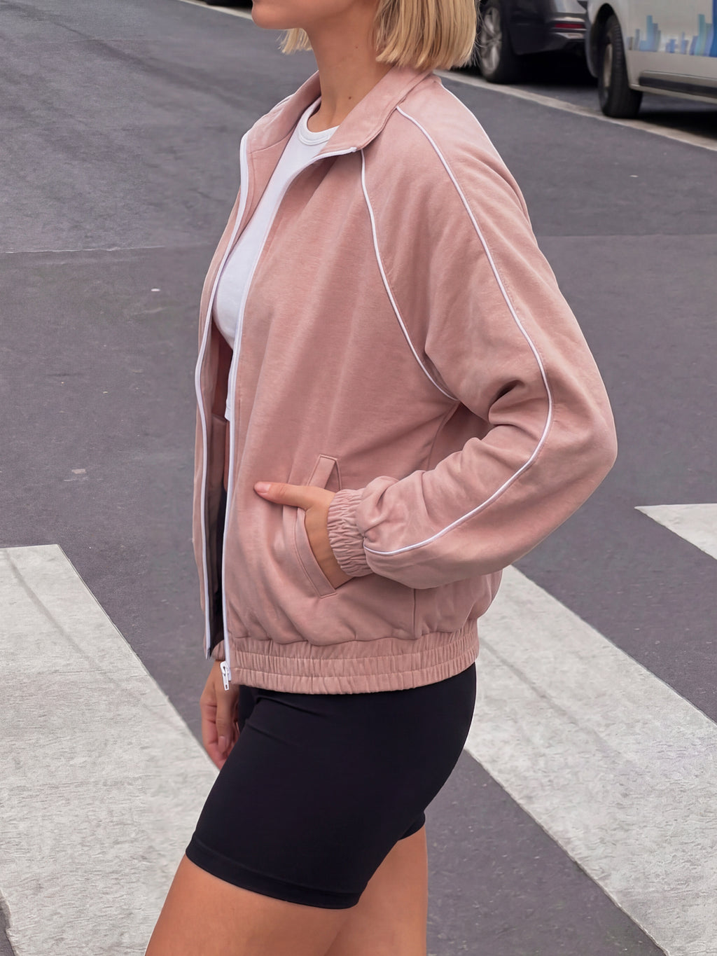 Aoysky Womens Pink Full Zip Jacket
