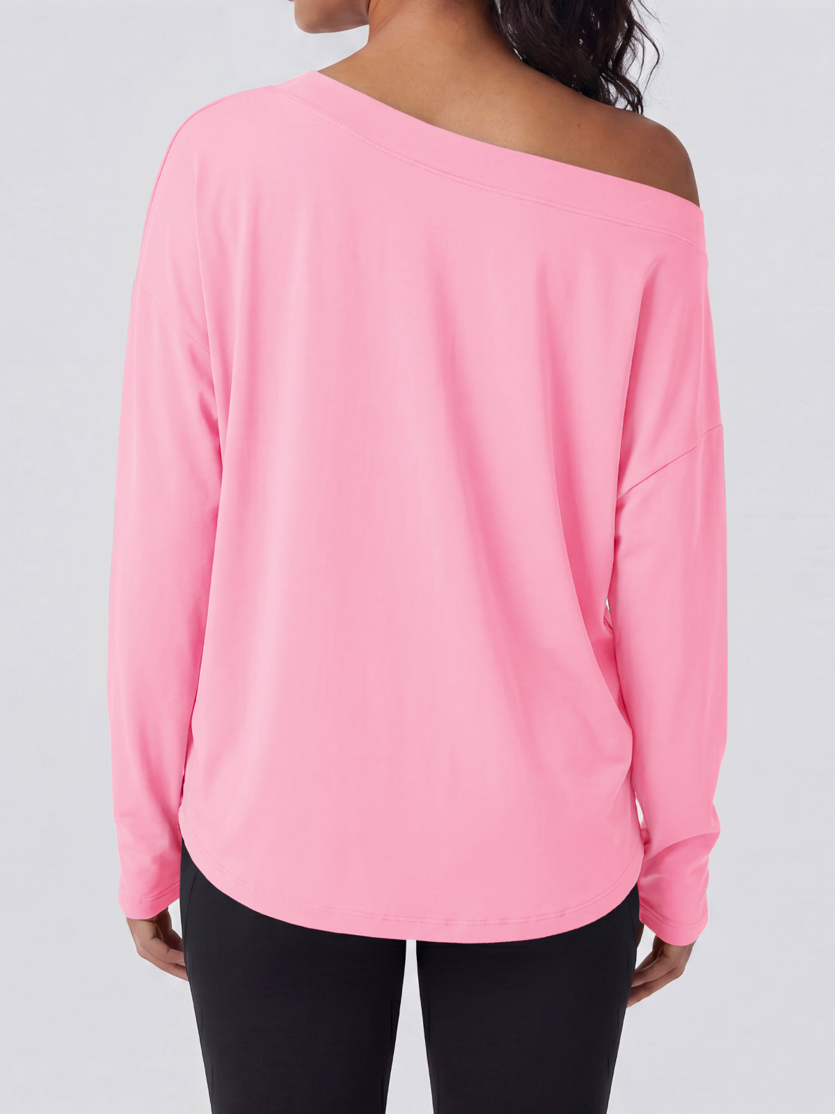Aoysky Womens Pink Off Shoulder Top
