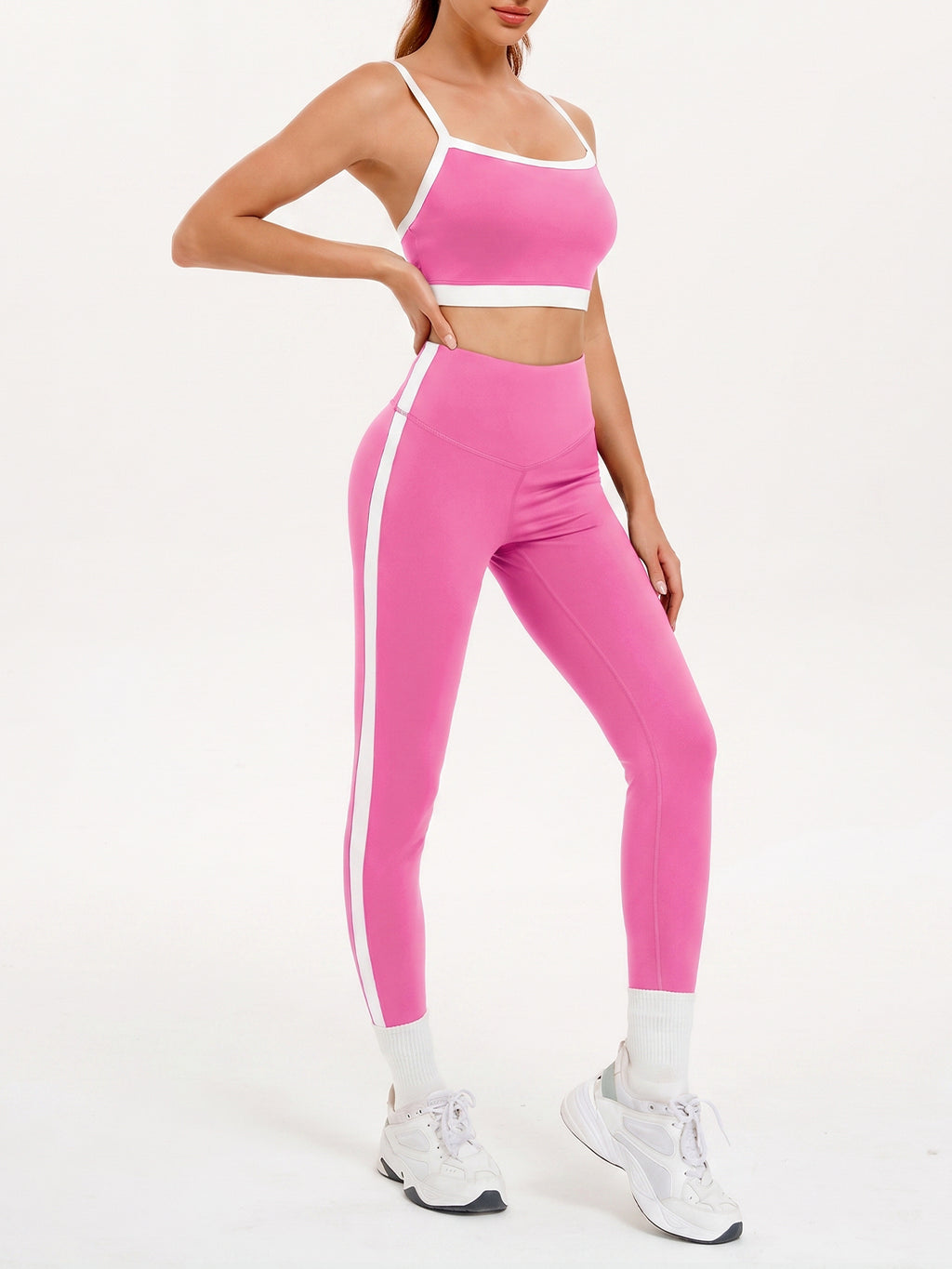 Aoysky Womens Pink 2 Piece Workout Set