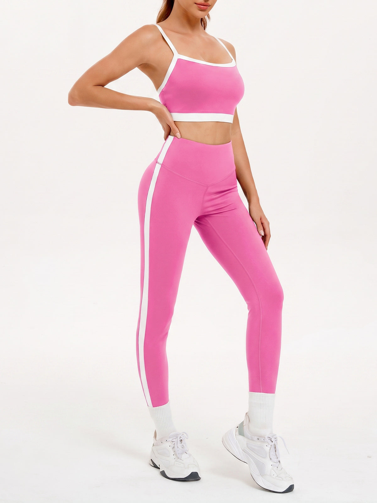 Aoysky Womens Pink 2 Piece Workout Set