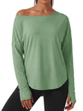 Aoysky Womens Olive Green Off Shoulder Top