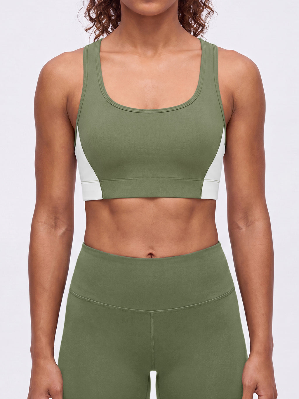 Aoysky Womens Olive Green Racerback Sports Bra